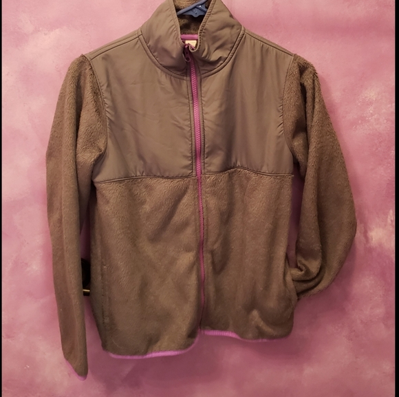 Old Navy XL gray purple fleece girls zip sweater - Picture 6 of 7
